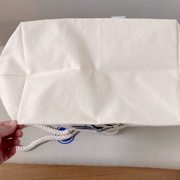 Canvas Beach Bag/Tote NWT 22x17 dual rope straps inside pocket - Picture 8 of 9